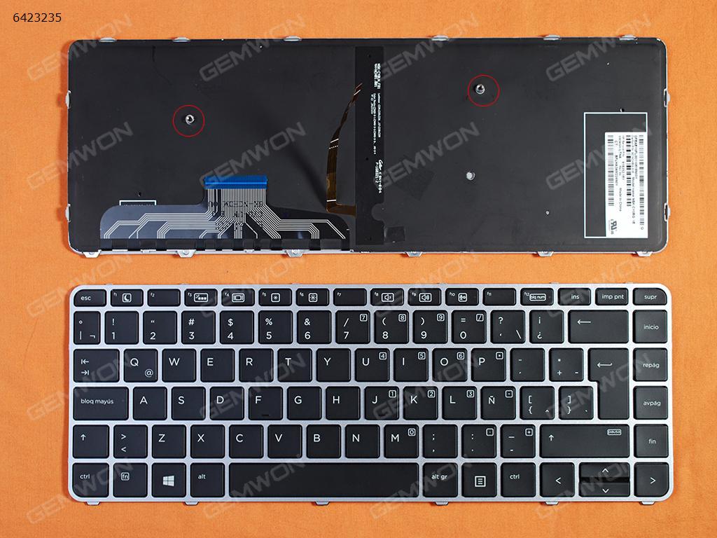 Picture of New Replacement Laptop Keyboard For HP EliteBook Folio 1040 G3 SILVER FRAME BLACK (Backlit,Win8) LA Layout