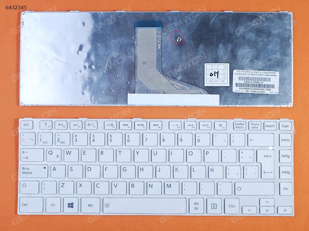 Picture of New Replacement Laptop Keyboard For TOSHIBA L830 L840 WHITE FRAME WHITE WIN8 LA Layout