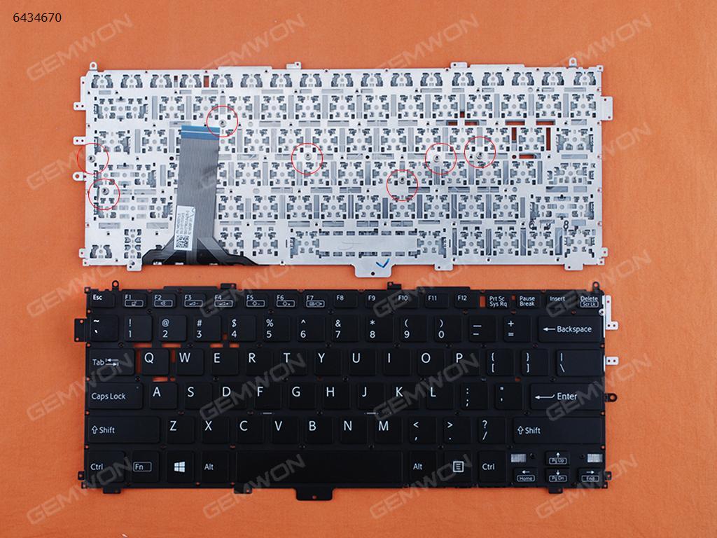 Picture of New Replacement Laptop Keyboard For Sony Pro 13 SVP13 SVP132A1CM SVP1321C5E BLACK (Without FRAME,Without foil, Win8) US Layout