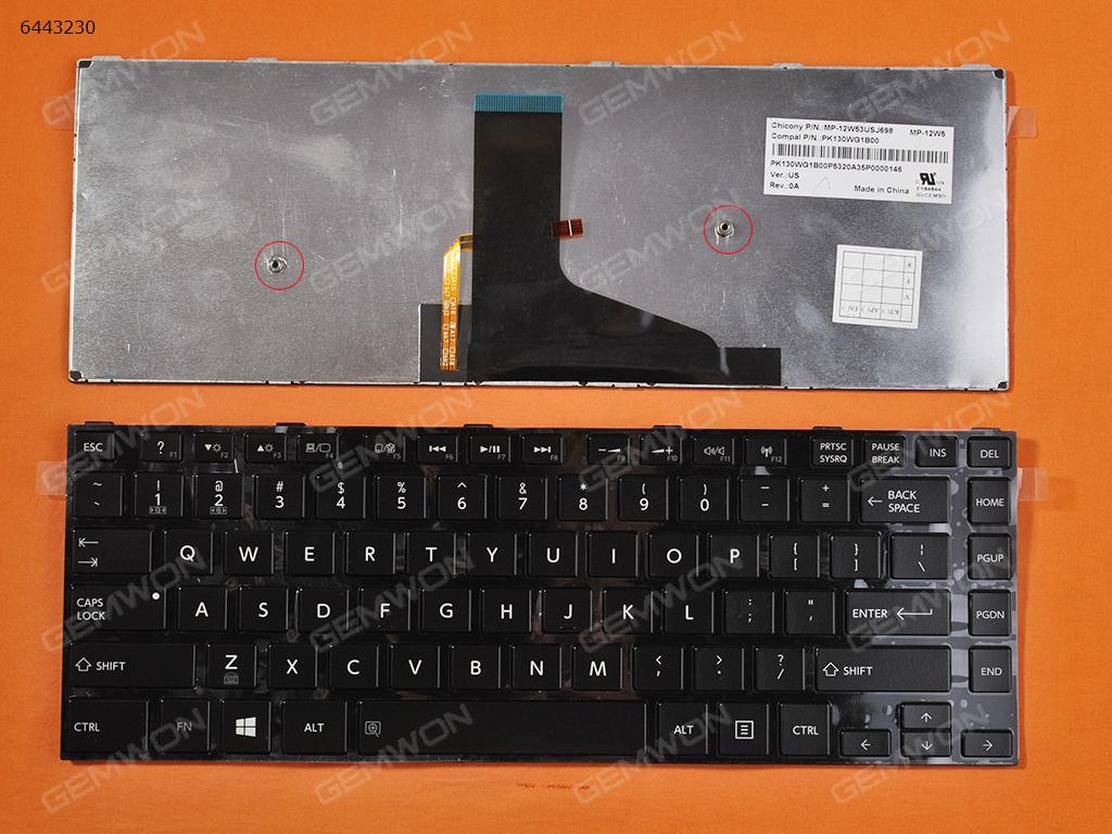 Picture of New Replacement Laptop Keyboard For TOSHIBA L40-A C40D GLOSSY FRAME BLACK(For Win8)	Backlit US Layout