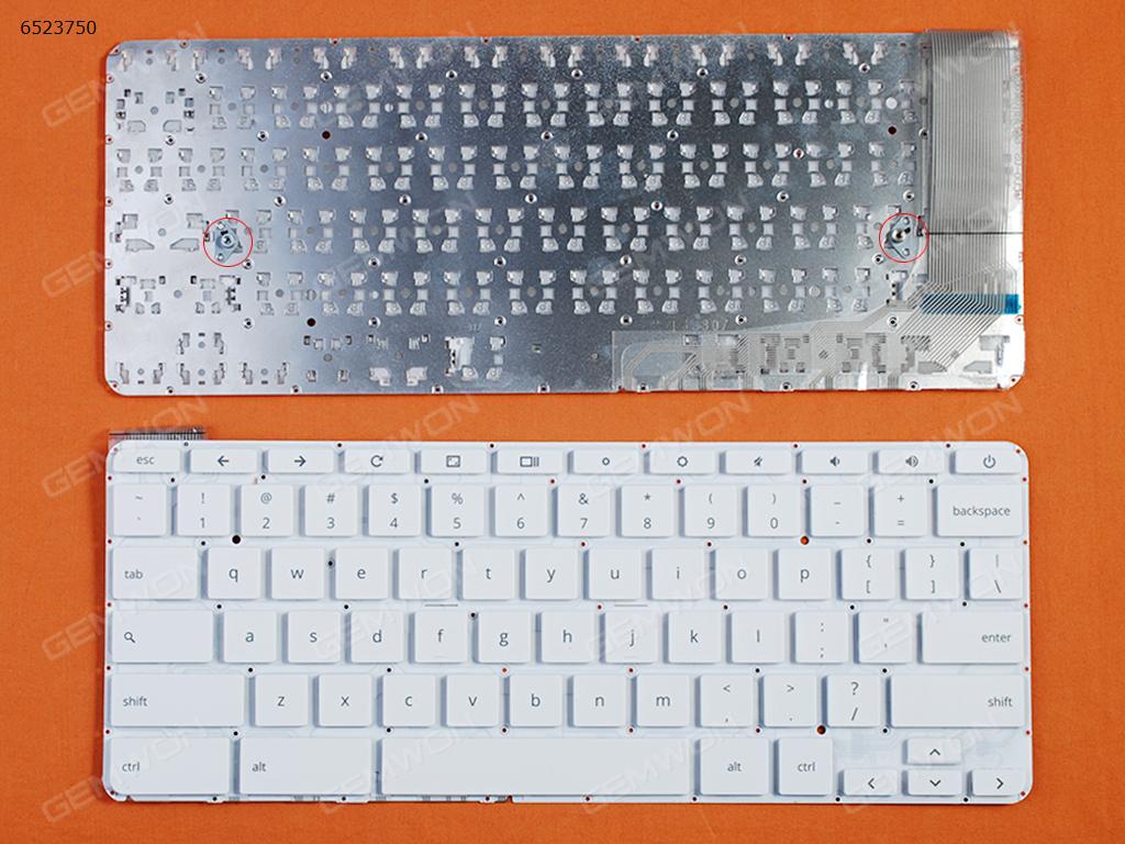 Picture of New Replacement Laptop Keyboard For HP Pavilion Chromebook 14-Q 14-X WHITE（With cable folded） US Layout