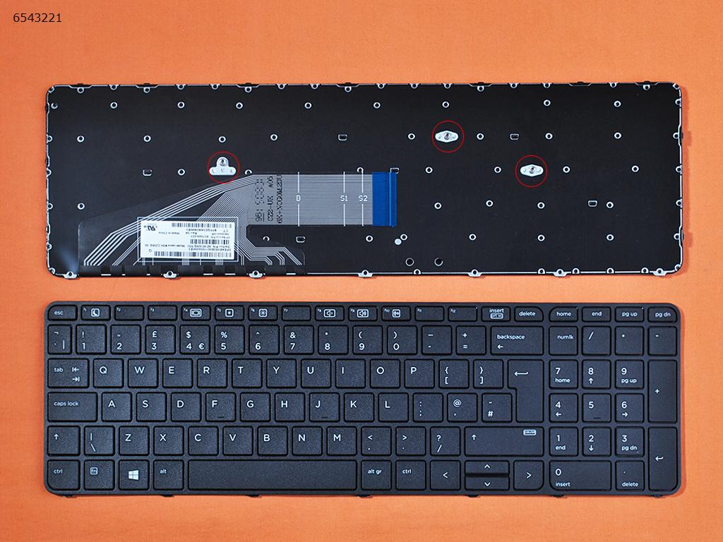 Picture of New Replacement Laptop Keyboard For HP ProBook 450 G3 455 G3 470 G3 BLACK FRAME BLACK WIN8 Uk Layout