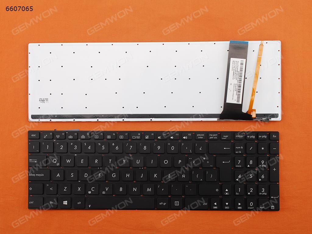 Picture of New Replacement Laptop Keyboard For ASUS N56 N56V U500VZ N76 N76VM N76VJ BLACK(Backlit,With foil,Without FRAME,Win8) LA Layout