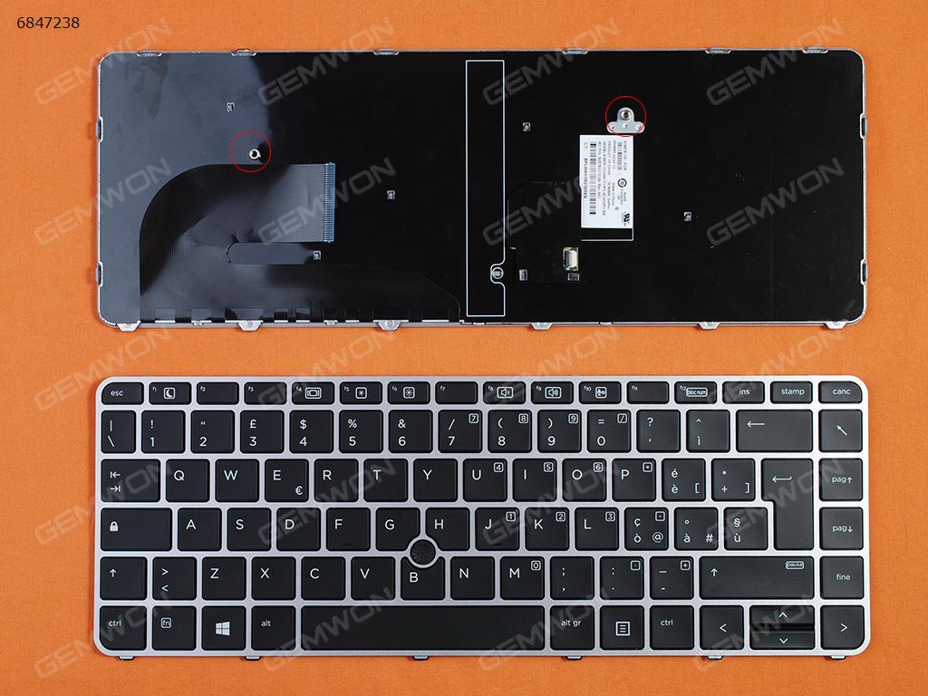 Picture of New Replacement Laptop Keyboard For HP EliteBook 840 G3 GRAY FRAME BLACK (with point,Win8) IT Layout