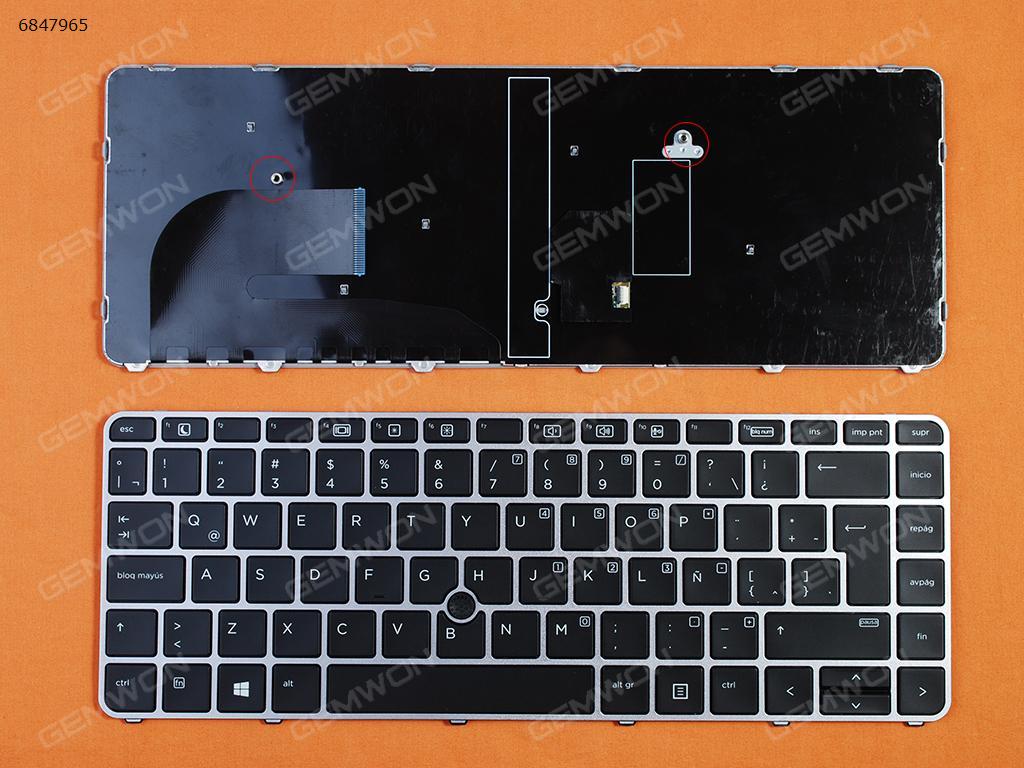 Picture of New Replacement Laptop Keyboard For HP EliteBook 840 G3 GRAY FRAME BLACK (with point,Win8) LA Layout