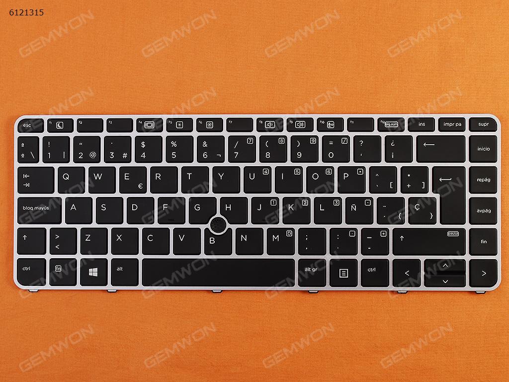 Picture of New Replacement Laptop Keyboard For HP EliteBook 840 G3 SILVER FRAME BLACK (with point,Win8) SP Layout