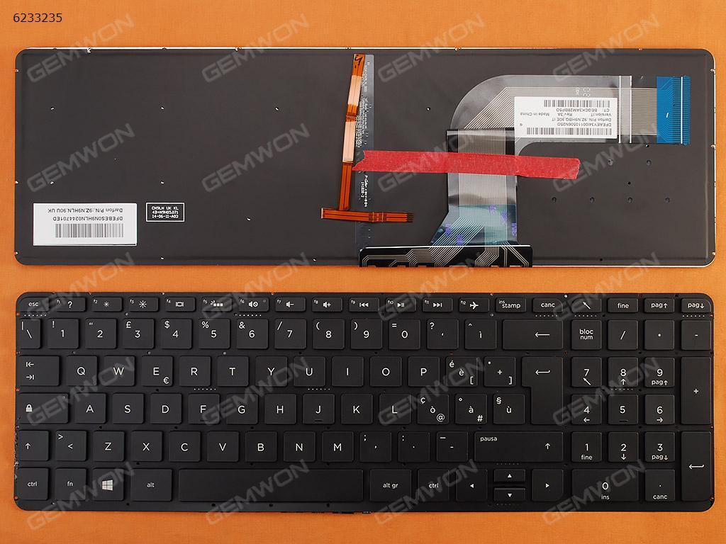 Picture of New Replacement Laptop Keyboard For HP Pavilion 15-P 17-F BLACK (Backlit ,Without FRAME,Without Foil,Win8) IT Layout