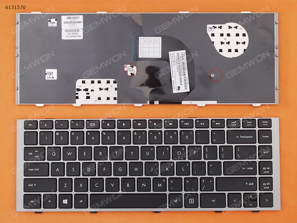 Picture of New Replacement Laptop Keyboard For HP 4440s 4440 4441 SILVER FRAME BLACK WIN8 US Layout