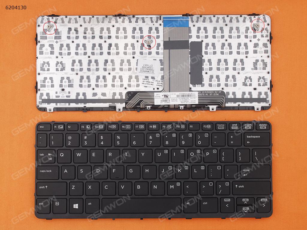 Picture of New Replacement Laptop Keyboard For HP Pro X2 612 G1 BLACK FRAME BLACK(Win8) US Layout