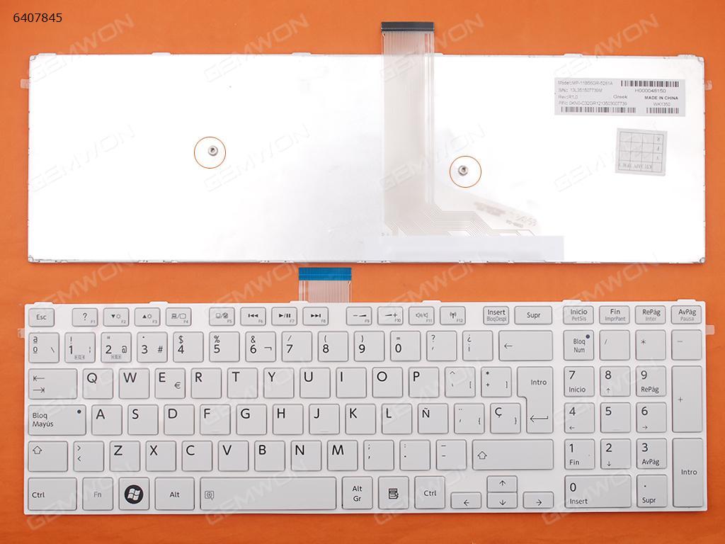 Picture of New Replacement Laptop Keyboard For TOSHIBA S50-A S50D-A S50DT-A S50T-A S55-A S55D-A S55DT-A S55T-A WHITE FRAME WHITE SP Layout