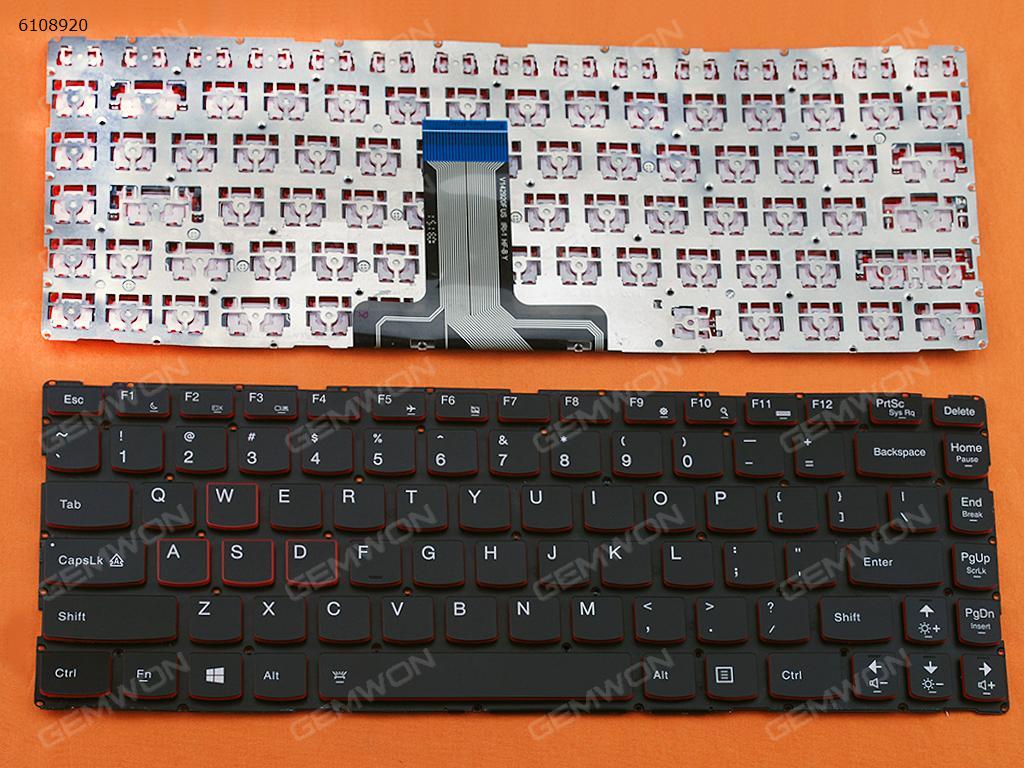 Picture of New Replacement Laptop Keyboard For Lenovo Ideapad Y40-70 Y40-80 BLACK  win8 (Red side,without FRAME) US Layout