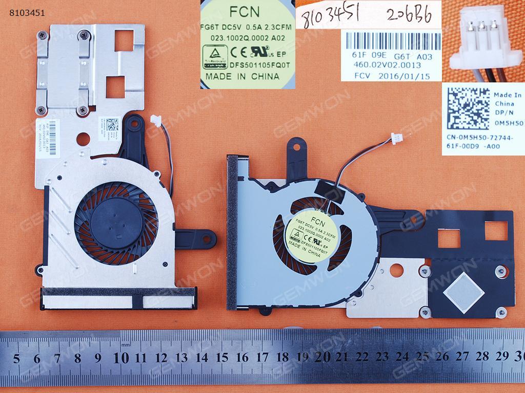 Picture of New Replacement CPU Cooling Fan For DELL Inspiron 14 3451 3452 15 3551 3552(Heatsink) M5H50 FG6T DFS501105FQ0T Layout