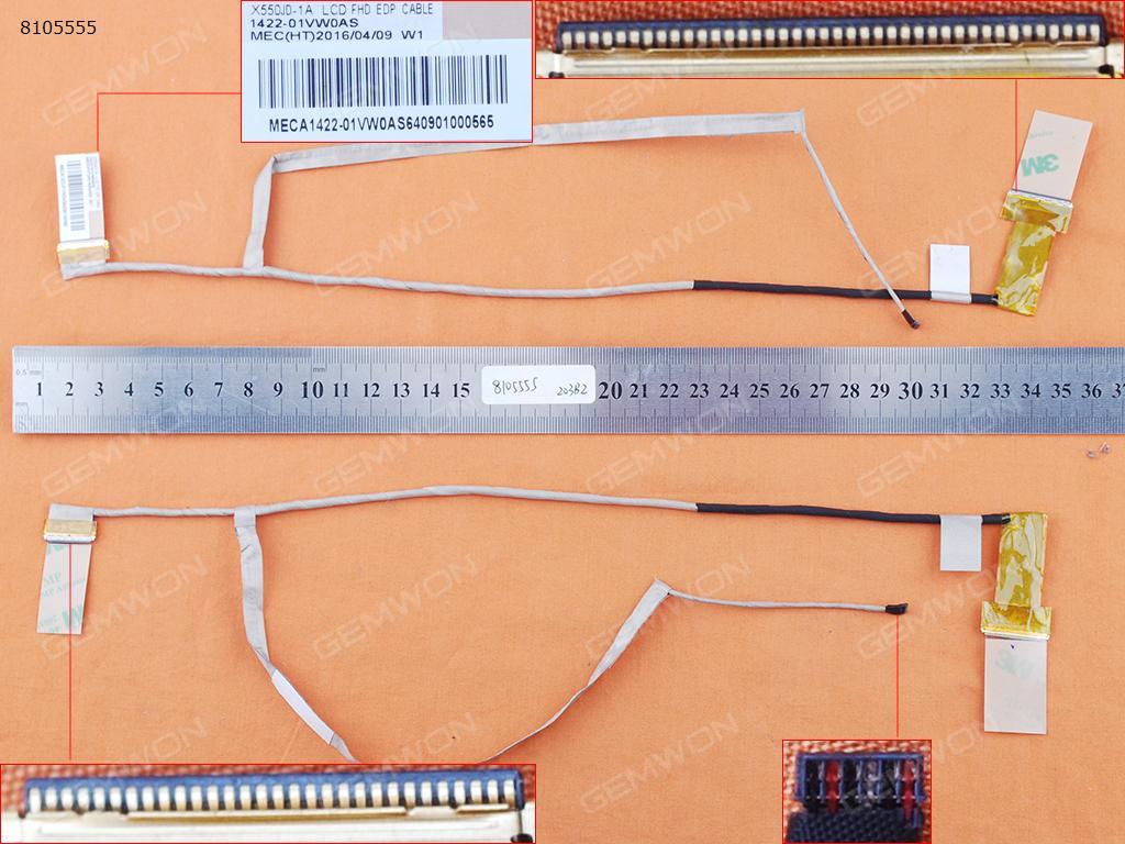 Picture of New LCD Display Screen Cable Replacement  For ASUS X550JD FX50 FX50J FX50JK FX50JX X550JD-1A,Motherboard Interface 40Pin,LCD Screen Interface 30Pin，ORG