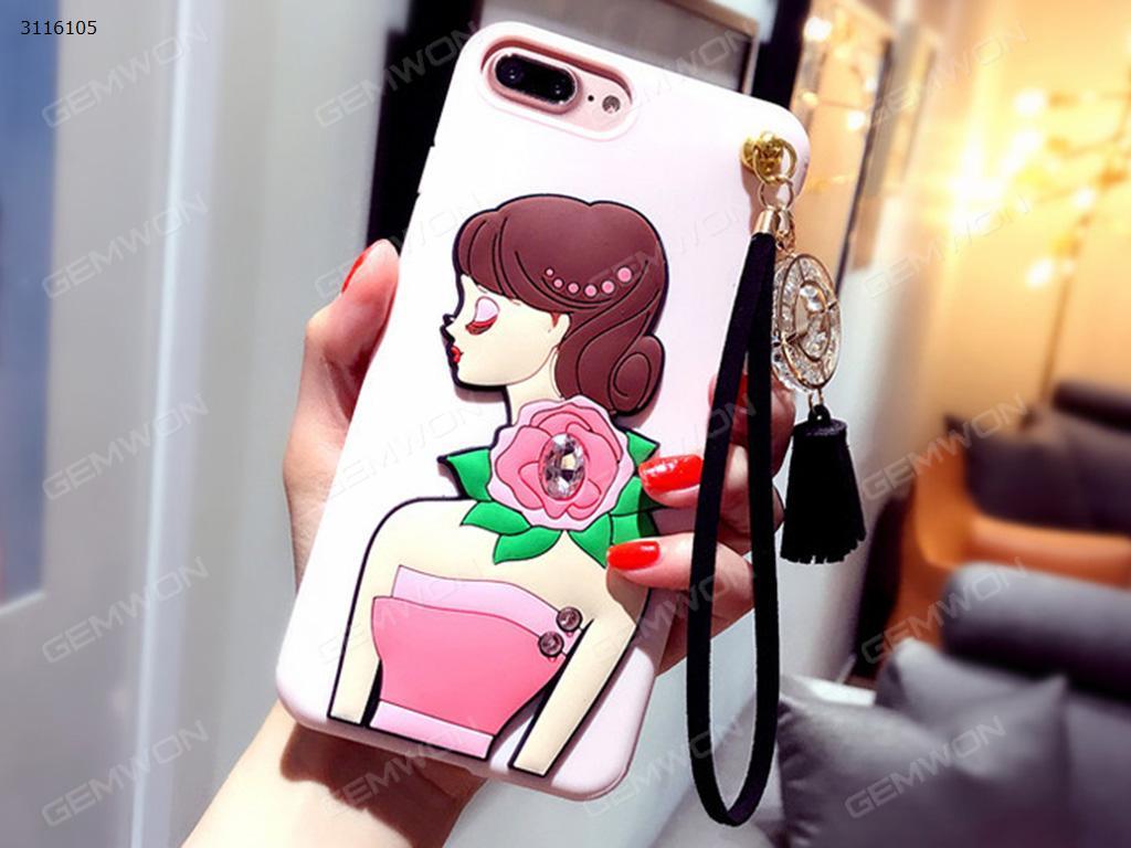 Picture of iPhone 7 Goddess mobile phone shell, Creative anti dropping diamond Goddess Soft Shell, Pink