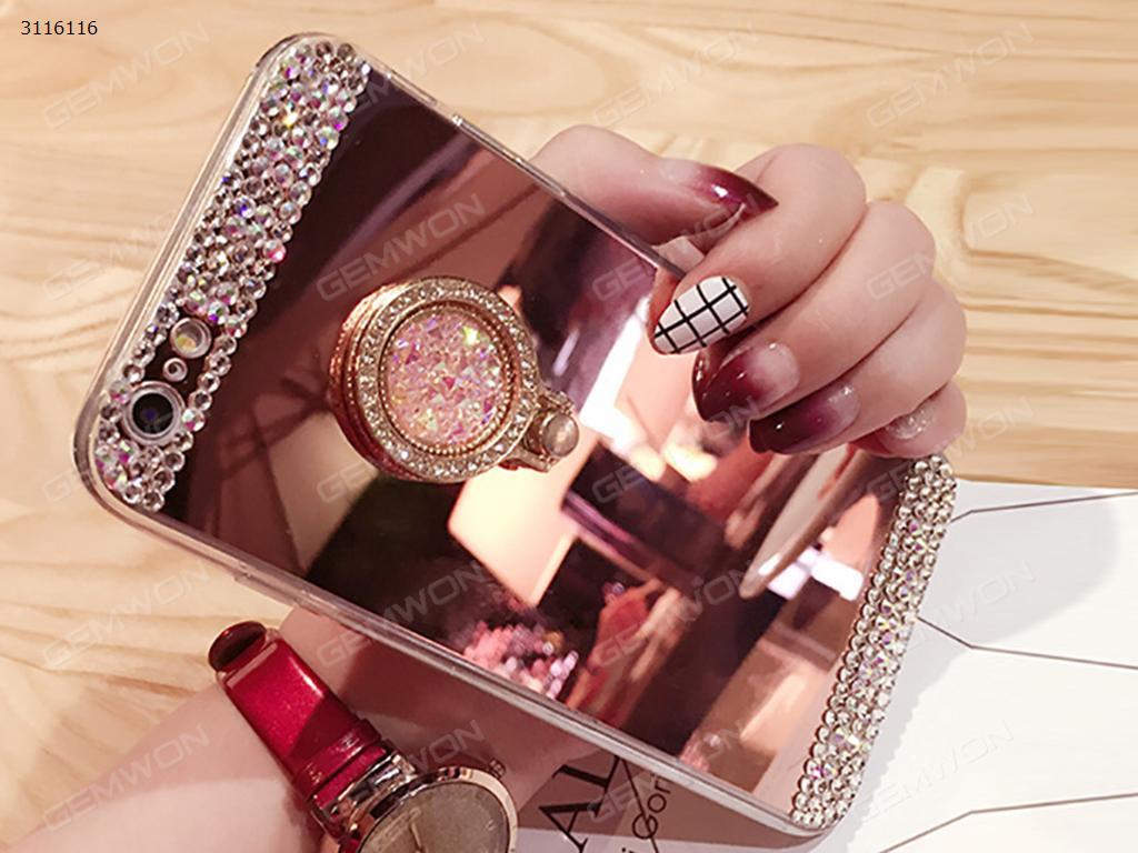 Picture of iPhone 6 Plus Diamond mirror mobile phone shell, Electroplated mirror ring support, mobile phone shell, Rose gold
