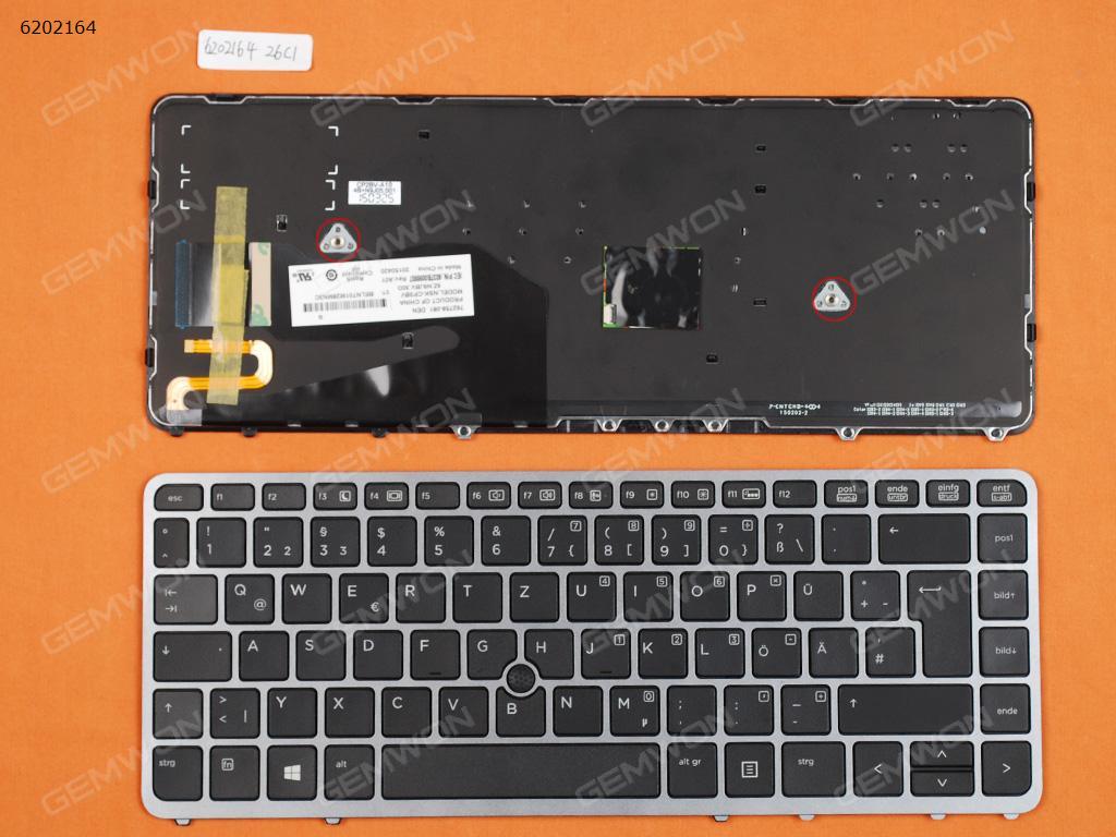 Picture of New Replacement Laptop Keyboard For HP EliteBook 840 G1 850 G1 SILVER FRAME BLACK (Backlit,with point,Win8) GR Layout