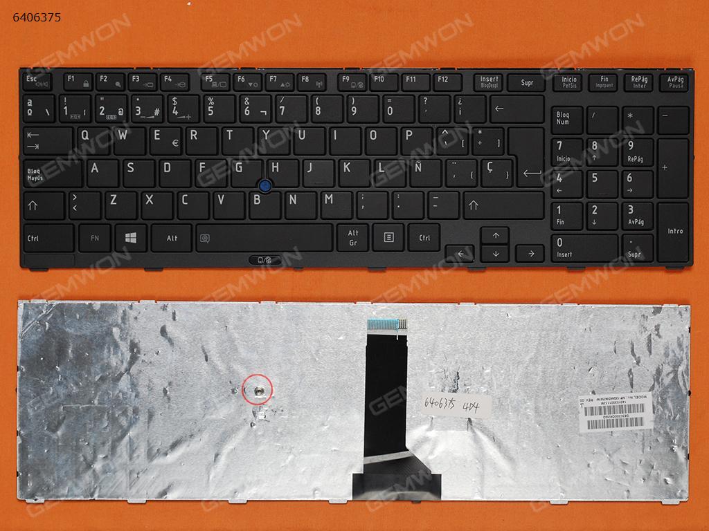 Picture of New Replacement Laptop Keyboard For TOSHIBA Tecra R850 BLACK FRAME GLOSSY WIN8（With Point stick） SP Layout
