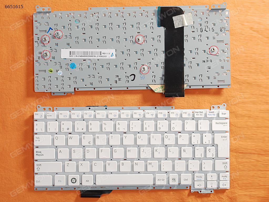 Picture of New Replacement Laptop Keyboard For SAMSUNG NC110 WHITE SP Layout