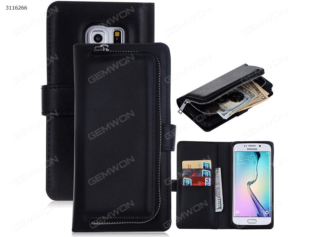 Picture of S7 edge Samsung holster,Samsung holster,Plain wallet,Multifunctional combined fission case，Black