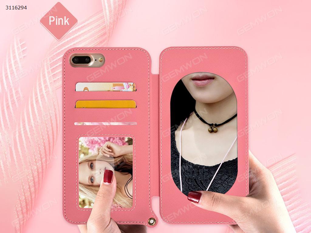 Picture of Samsung S8 Lanyard Mobile phone shell, Lanyard Mobile phone shell plating mirror, Pink