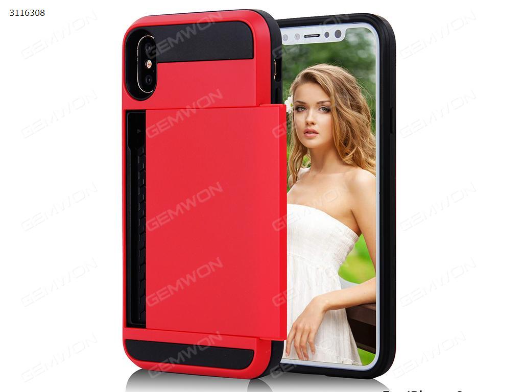 Picture of iPhone7 plus Slip slip card protecting sleeve，Mobile phone shell capable of carrying card，red