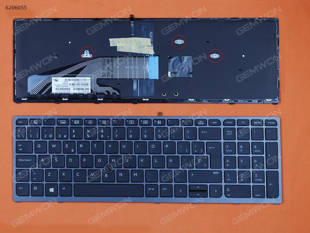 Picture of New Replacement Laptop Keyboard For HP Zbook 15 G3 17 G3 BLACK FRAME BLACK(Backlit,With point,For Win8) SP Layout