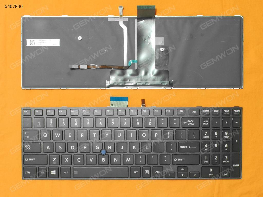 Picture of New Replacement Laptop Keyboard For Toshiba Satellite Pro R50-C Tecra A50-C Z50-C A50-C1510 A50-C1520 BLACK FRAME GLOSSY (With point stick,Backlit,WIN8) US Layout