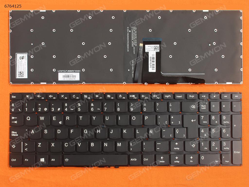 Picture of New Replacement Laptop Keyboard For LENOVO Ideapad 310-15 BLACK win8(Backlit,Without FRAME) SP Layout