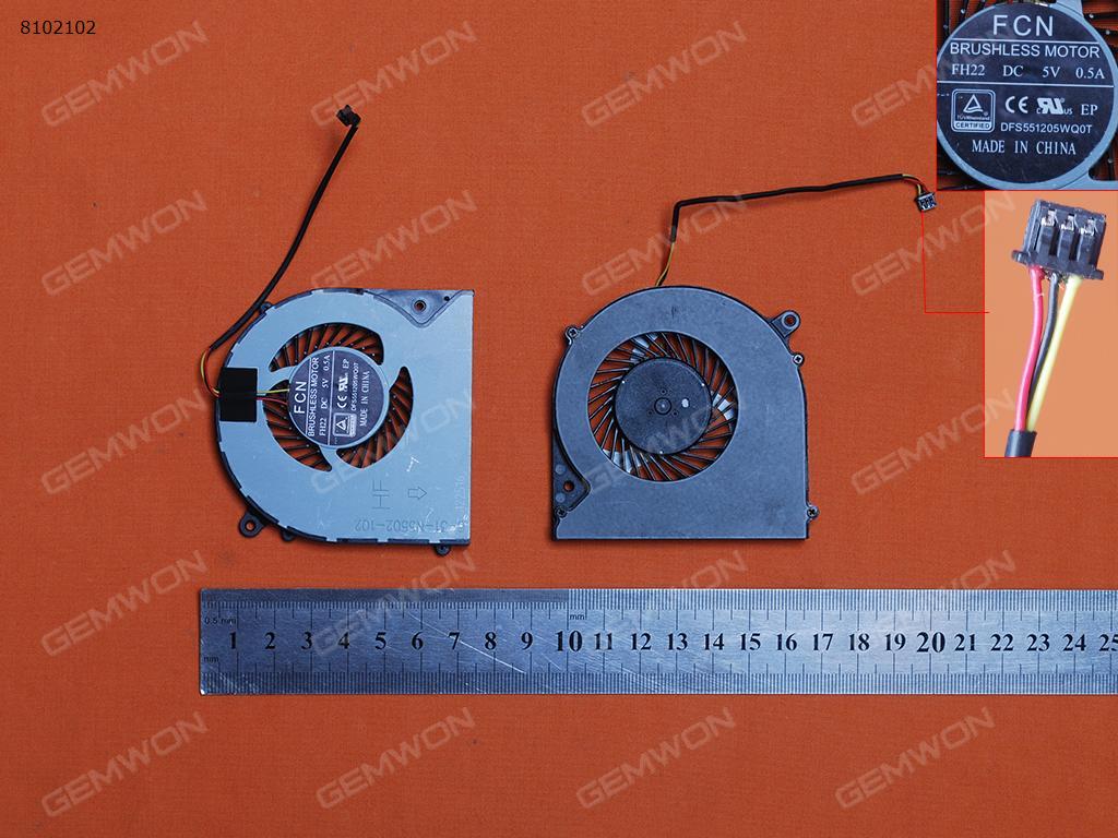 Picture of New Replacement CPU Cooling Fan For CLEVO 6-31-N5502-102 F57-D1 F57-D1C F57-D1T FH22 DFS551205WQ0T(Original) FH22 DFS551205WQ0T    6-31-N5502-102 Layout