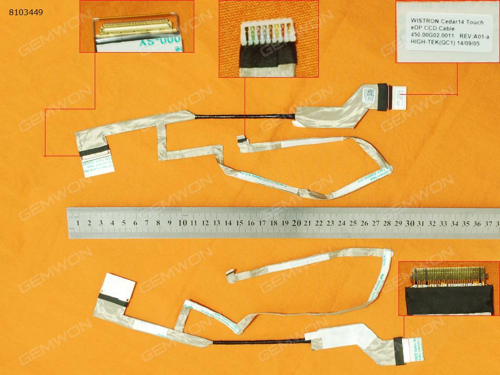 Picture of New LCD Display Screen Cable Replacement  For DELL 3442 3441 3443 3445 3446 3447 3448 3449 Motherboard Interface 40Pin,LCD Screen Interface 40Pin，ORG