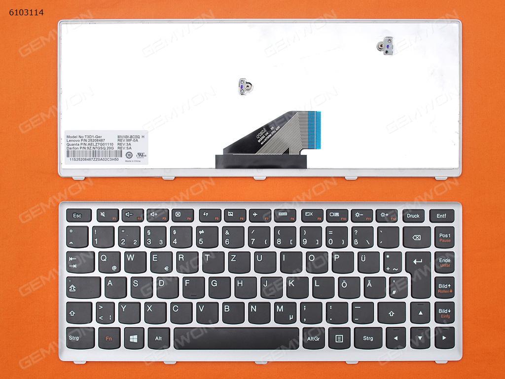 Picture of New Replacement Laptop Keyboard For LENOVO U310 SILVER FRAME BLACK  WIN8 GR Layout