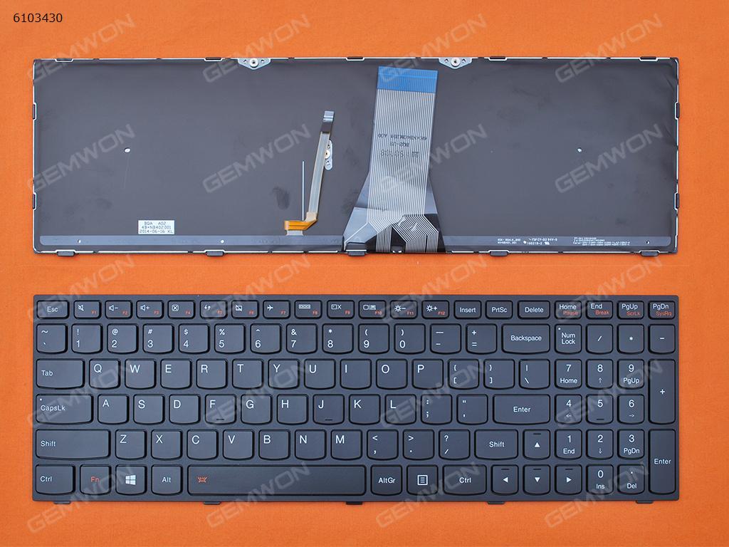 Picture of New Replacement Laptop Keyboard For LENOVO G50-70 BLACK  FRAME BLACK Backlit win8 US Layout