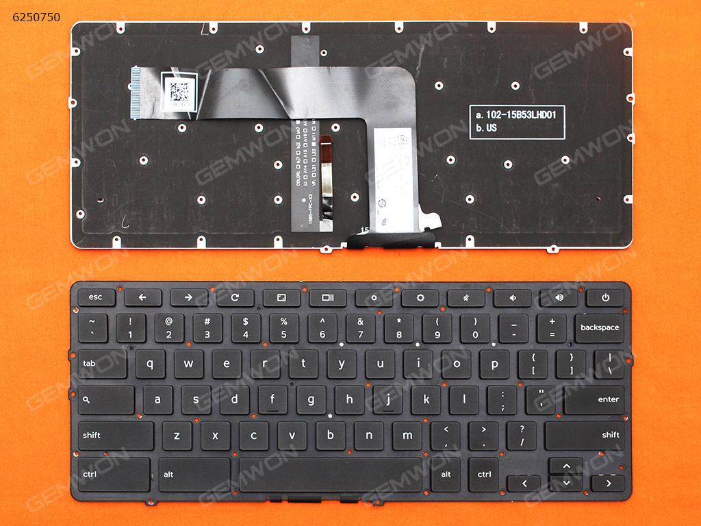 Picture of New Replacement Laptop Keyboard For DELL Chromebook 7310 BLACK (without FRAME,Backlit,For Win8) US Layout