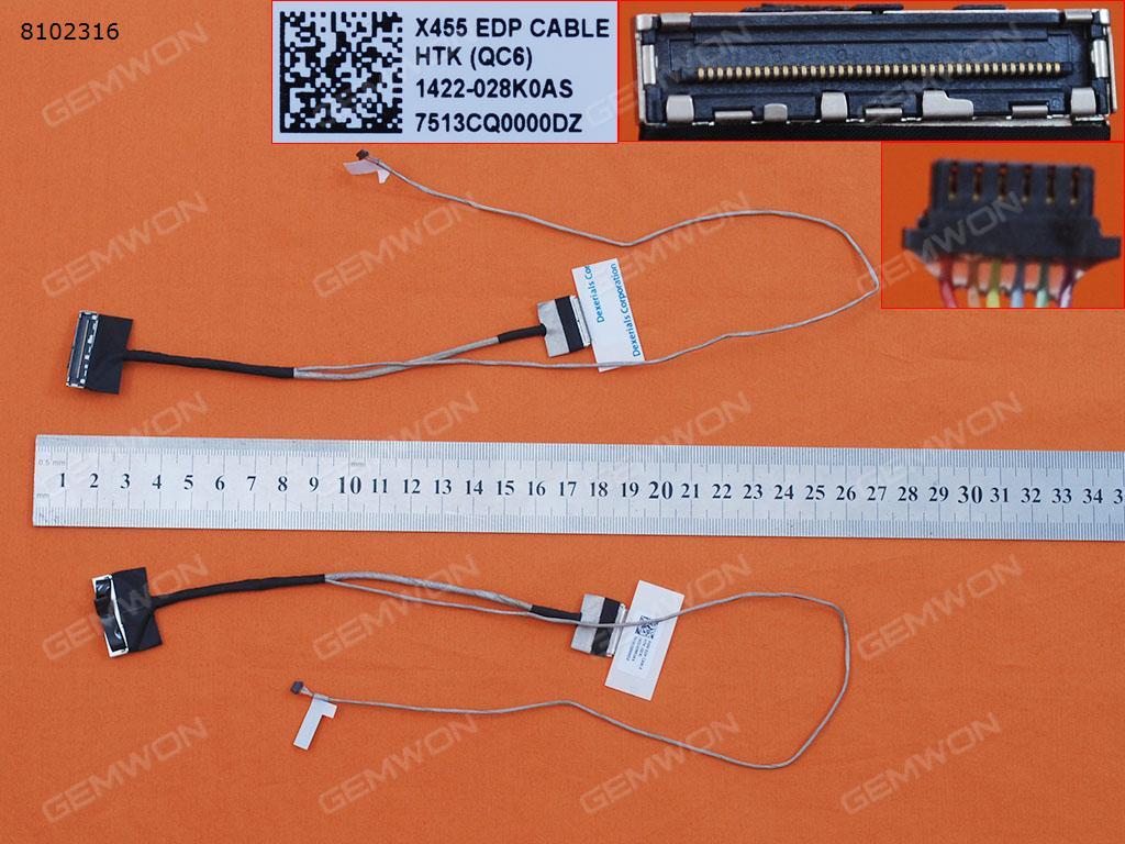 Picture of New LCD Display Screen Cable Replacement  For ASUS A455L X455L F455LD K455L X454 A454 K454 30Pin，ORG
