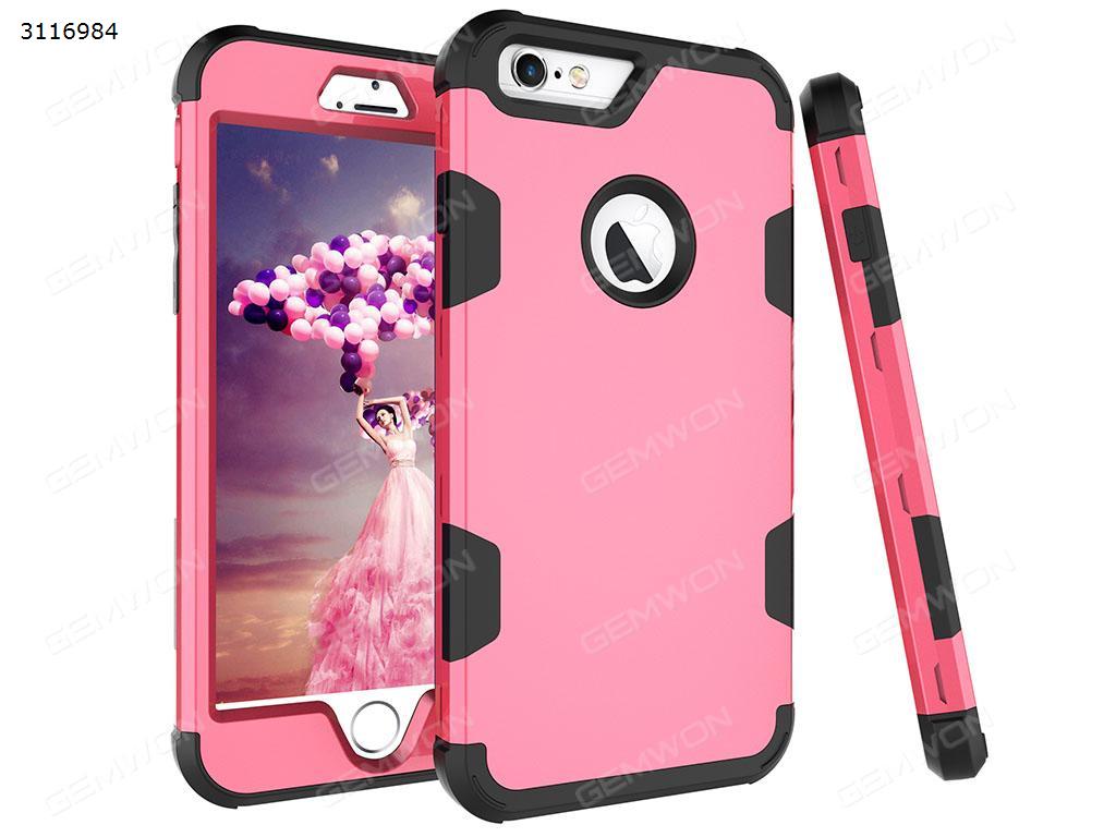 Picture of iphone 6 plus Silicone armor Mobile phone shell, Three in one silica gel PC color armor mobile phone anti fall, Rose red