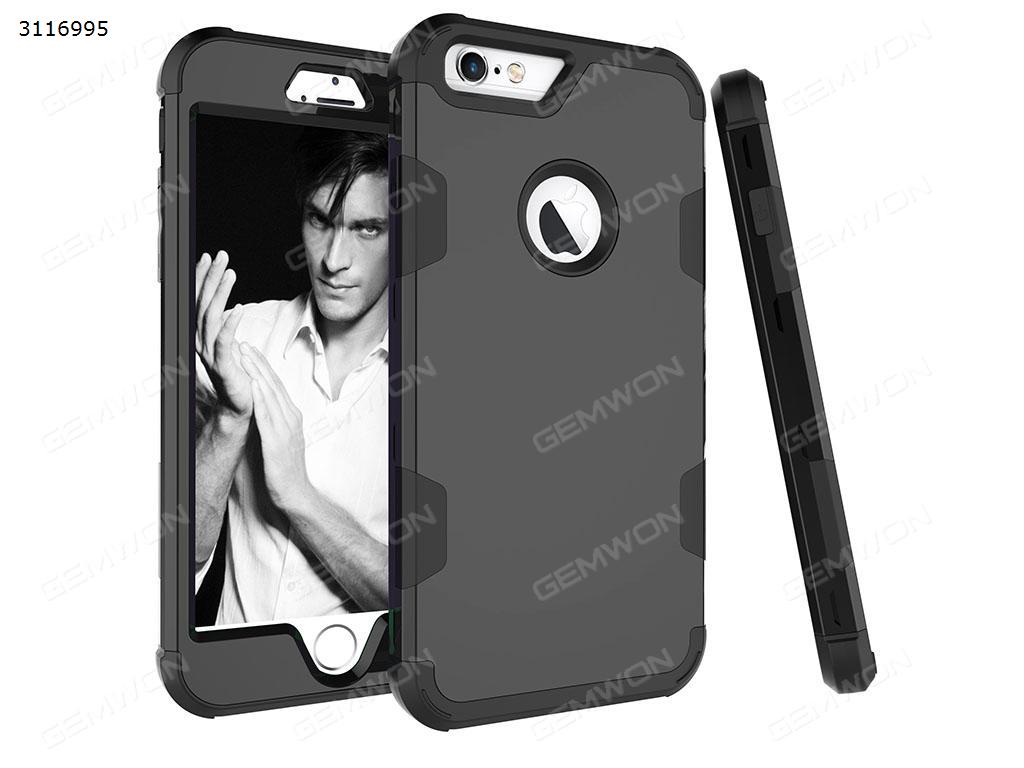 Picture of iphone 7 Silicone armor Mobile phone shell, Three in one silica gel PC color armor mobile phone anti fall, Black