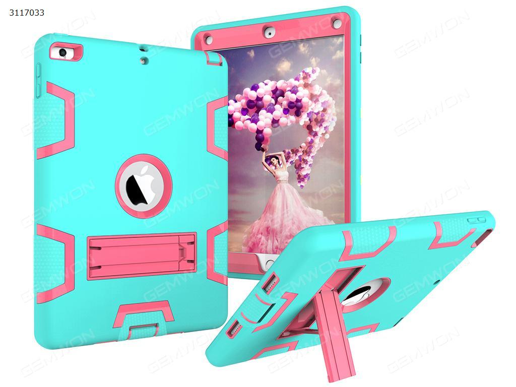 Picture of ipad mini1/2/3 armor contrast color plate protector,anti-fall Plate and shell,mint green+rose red