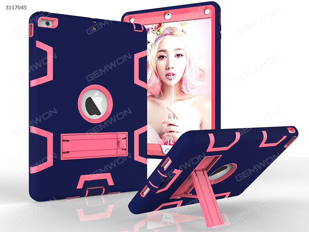 Picture of ipad mini4 armor contrast color plate protector,anti-fall Plate and shell,Navy blue+rose red