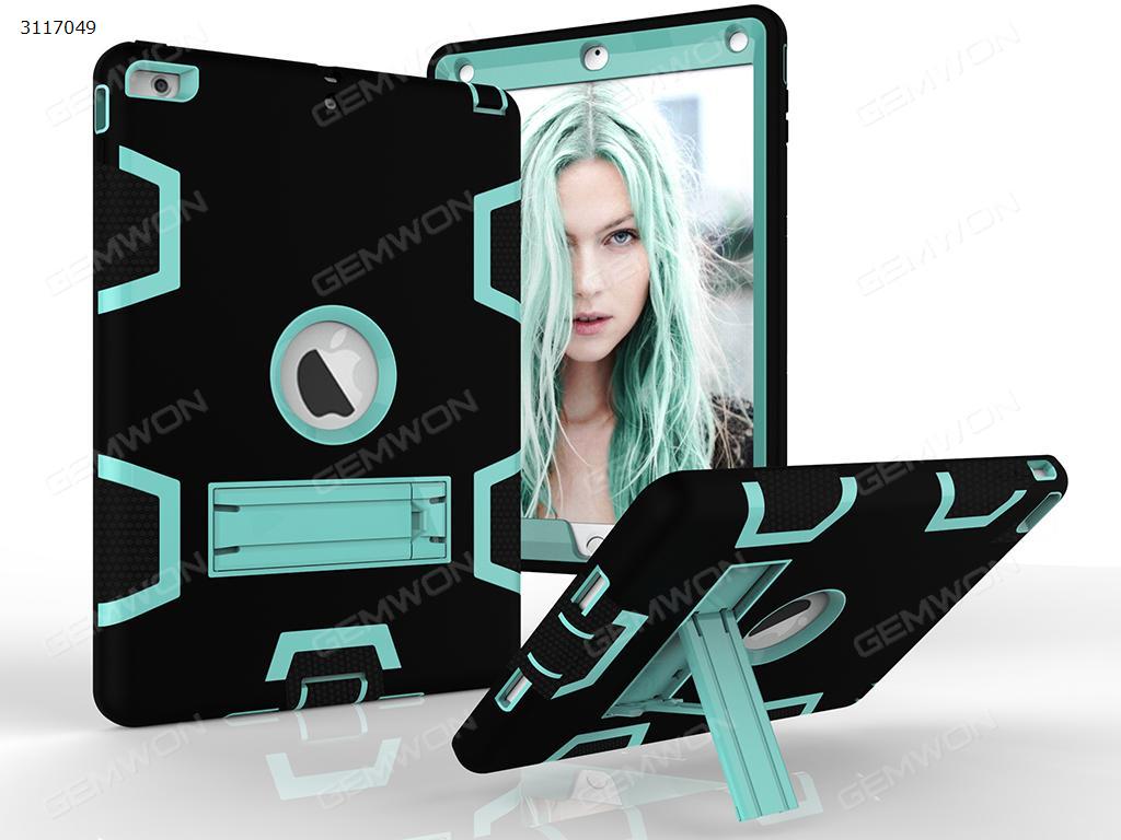 Picture of ipad mini4 armor contrast color plate protector,anti-fall Plate and shell,black+mint green