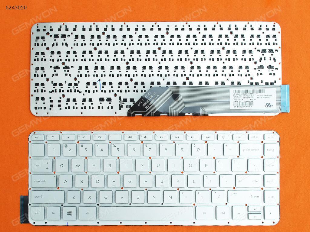 Picture of New Replacement Laptop Keyboard For HP Pavilion X2 13-M 13-m110dx 13-g110dx 13-m210dx 13-P Silver (Without FRAME,Without Foil,Win8) US Layout
