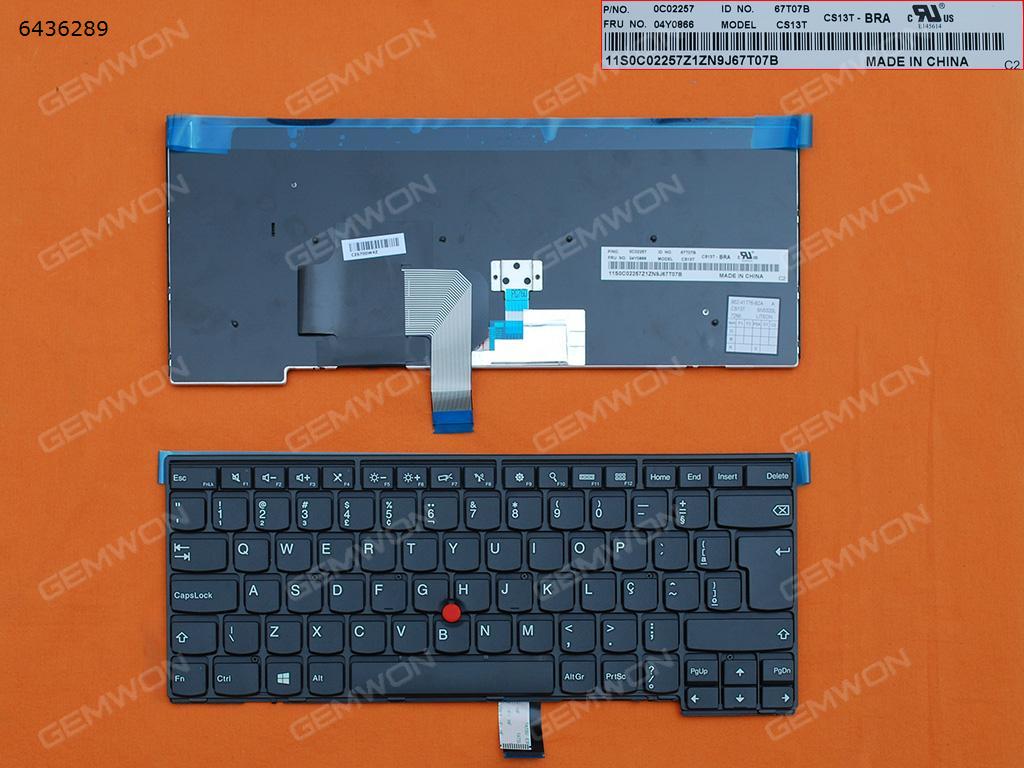 Picture of New Replacement Laptop Keyboard For Thinkpad T440 T440P T440S BLACK FRAME BLACK(With Point stick,With 6 Screws,Win8 ) BR Layout