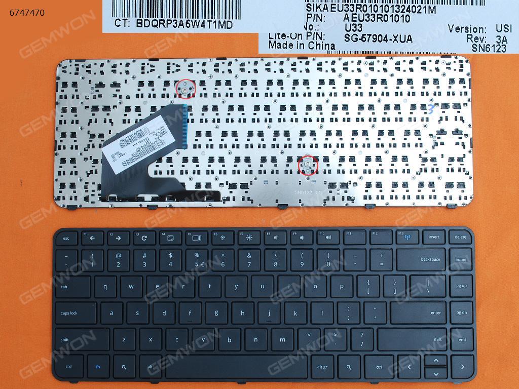 Picture of New Replacement Laptop Keyboard For HP Pavilion 14-C000 BLACK FRAME BLACK(Win8) US Layout