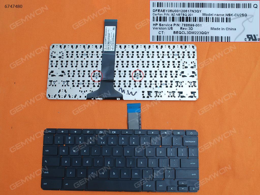 Picture of New Replacement Laptop Keyboard For HP Chromebook 11-2000 11-2070no 11-2071no BLACK (Without FRAME,For Win8) US Layout