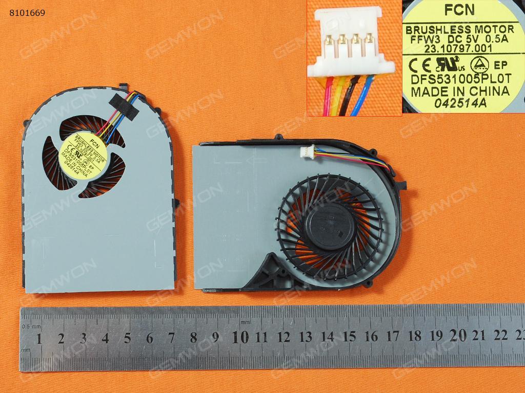 Picture of New Replacement CPU Cooling Fan For Lenovo IdeaPad S410P S510P Series(Original) DFS531005PL0T 23.10797.001 Layout