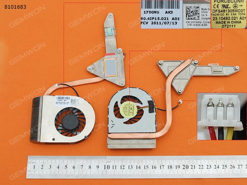 Picture of New Replacement CPU Cooling Fan For DELL Inspiron N5040 N5050 Y2JM0 YFWP9(Heatsink) Y2JM0    0YFWP9 60.4IP15.021  DFS481305MC0T Layout