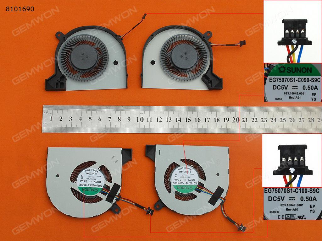 Picture of New Replacement CPU Cooling Fan For Acer Aspire V Nitro VN7-592 VN7-592G(Left+Right,Original) EG75070S1-C090-S9C  EG75070S1-C100-S9C Layout