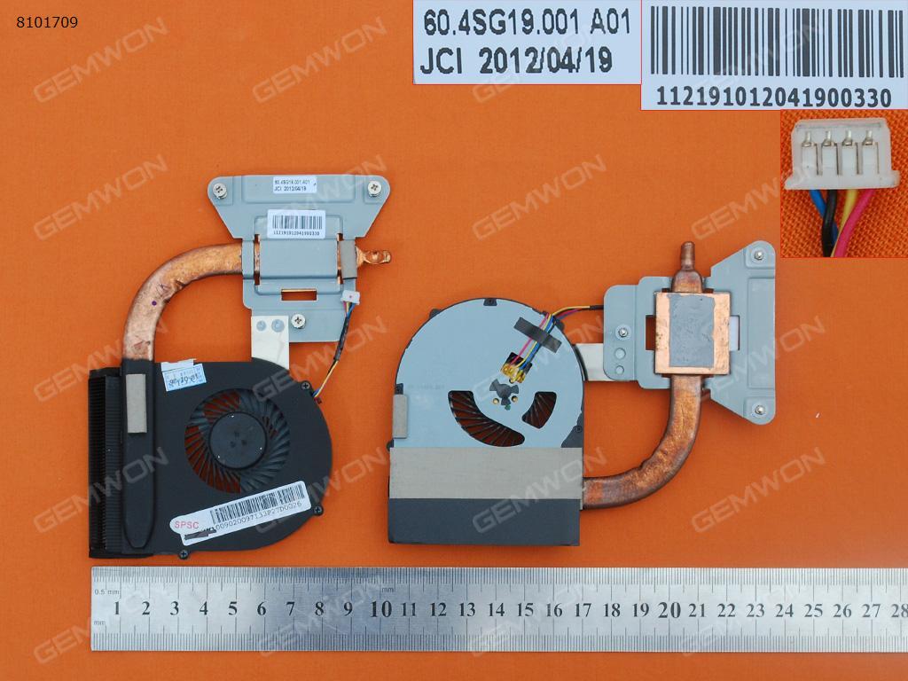 Picture of New Replacement CPU Cooling Fan For Lenovo IdeaPad G580(Integrated Graphics,Heatsink，Type 2) 60.4SG19.001.A01    60.4SH13.001 A01     KSB05105HB Layout