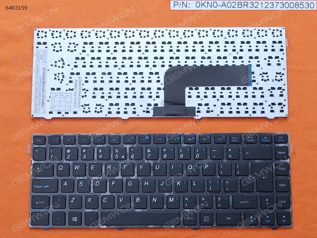Picture of New Replacement Laptop Keyboard For Tsinghua tongfang B14Y GLOSSY FRAME BLACK WIN8 UI Layout