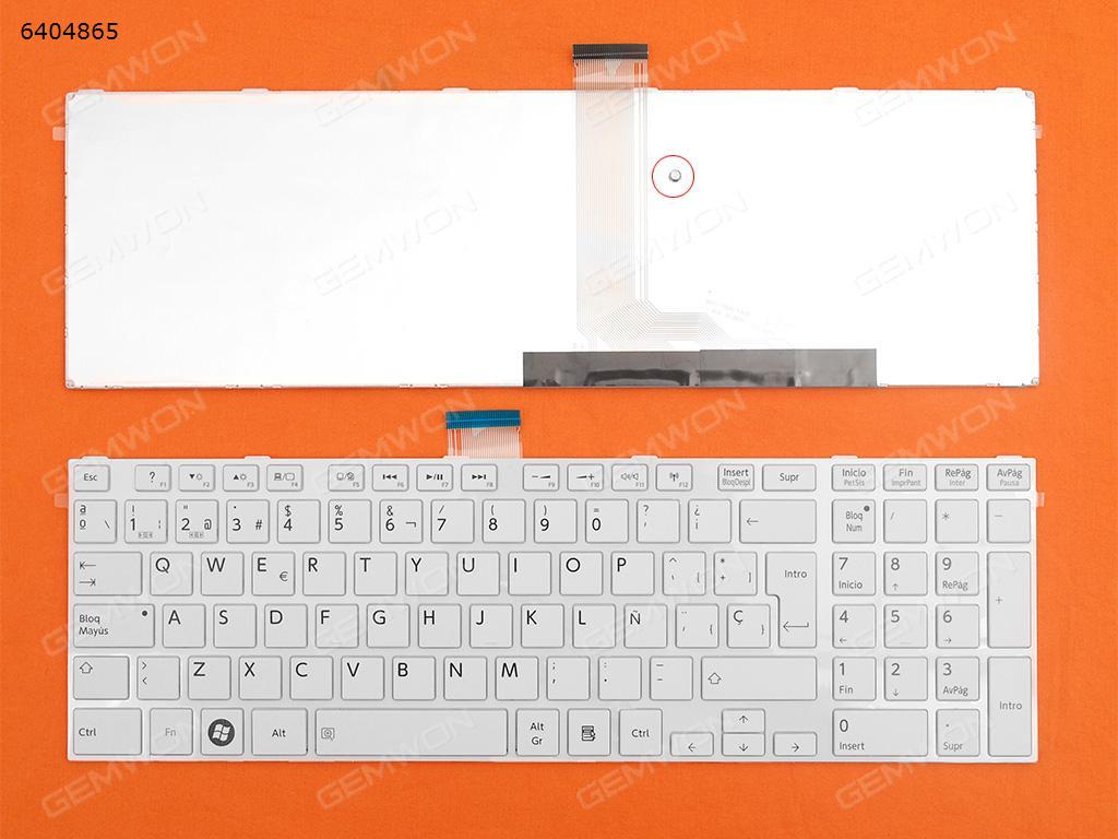 Picture of New Replacement Laptop Keyboard For TOSHIBA L850 WHITE FRAME WHITE SP Layout