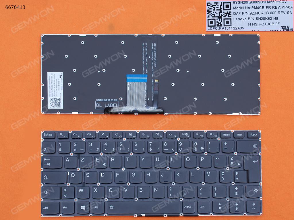Picture of New Replacement Laptop Keyboard For lenovo Ideapad 310S-14 310S-14ISK 510S-14IKB 710S-14 BLACK win8(Backlit,Without FRAME) FR Layout